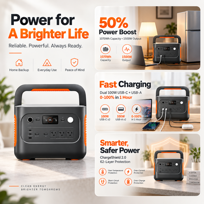 1070Wh Solar Generator Kit + FREE 200W Solar Panel