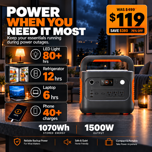 1070Wh Solar Generator Kit + FREE 200W Solar Panel