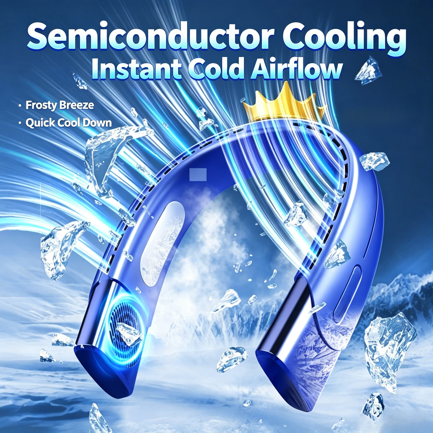Semiconductor Cooling Neck Fan, Hands-Free Wearable Fan